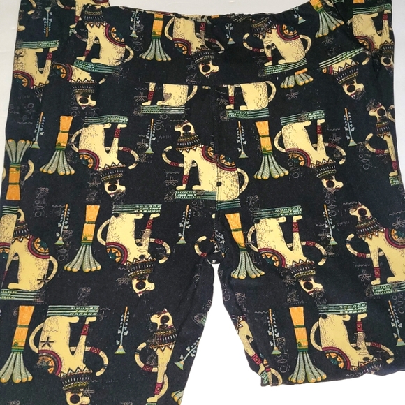 LULAROE BLACK EGYPTIAN CAT OS LEGGINGS NWOT - Picture 5 of 5